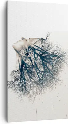 Produktbild von Bild auf Leinwand - Leinwandbild - Einteilig - Mädchen Baum Grafik - 45x80cm - Wand Bild - Wanddeko - Wandbilder - Leinwanddruck - Bilder - Wanddekoration - Leinwand bilder - Wandbild - PA45x80-4354