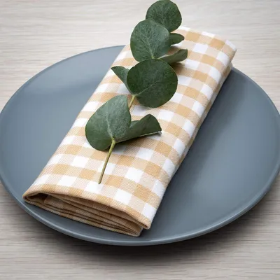 Productafbeelding van Stoffen servetten, set van 8, donkergroen-wit geruit - Scandinavische landhuisstijl - 45 x 45 cm