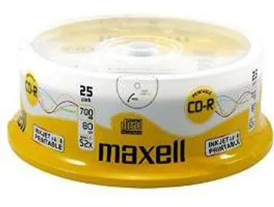 Produktbild von maxell CD R 80 Minuten 700 MB 52X bedruckbar 25er