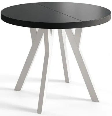 Produktbild von Esstisch Rund Ovo, Esstisch Ausziehbar 90-190 cm, Moderner Wohnzimmertisch und Küchentisch, Schwarz