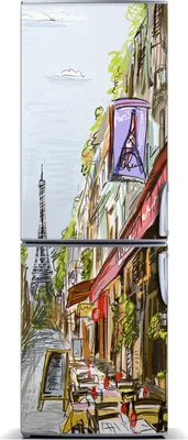 Imagen del producto de Decoración para nevera Tulup: Alfombrilla magnética, 60 cm x 180 cm. Imán para nevera con diseño de la Torre Eiffel