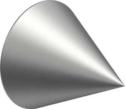 Produktbild von Interdeco Endstücke / Zierabschlüsse für Gardinenstangen mit 16/13 mm Ø Silbergrau, Typ Cone (Kegel), Pack. 2 Stück