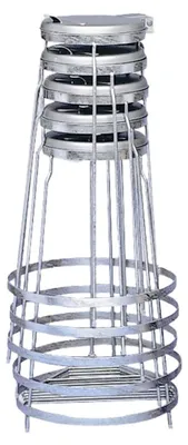Produktbild von Stapelbarer Abfallsammler mit Kunststoff-Deckel | Stationär | 120 Liter, HxBxT 96x60x60cm | Stahl | Feuerverzinkt