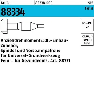 Produktbild von Einbauzubehr R 88334 Spindel/Vorspannpatrone M 10 x 1,25 Stahl
