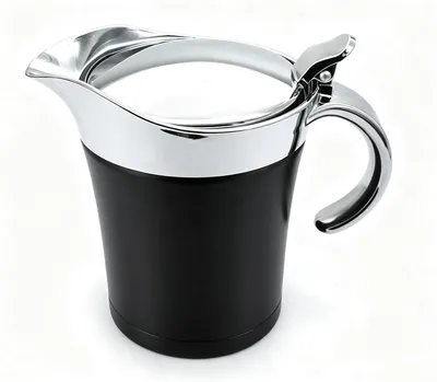 Produktbild von Edelstahl Sauciere 450ml, Doppelt Isoliert mit Klappdeckel Soßenkanne