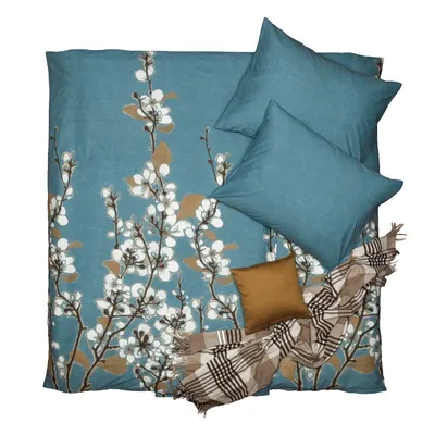 Obrázek produktu pro SCANquilt povlečení KLASIK DESIGN cottona tyrkysovobílohnědá 100% bavlna 140 x 200/70 x 90 cm