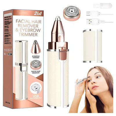 Produktbild von Elektrische Rasierer, Nasenhaartrimmer, Augenbrauentrimmer, Epilierer für das Gesicht von Frauen, Für Augenbrauen, Lippen, Wangen, Kinn und Hals