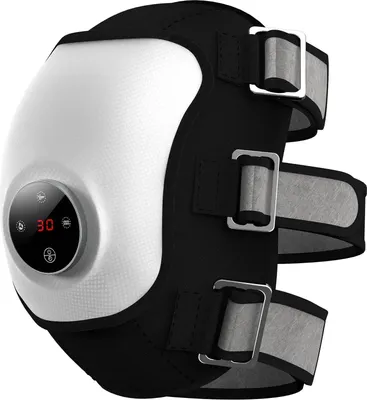 Image de Appareil de massage pour les genoux - Appareil de physiothérapie - Chaleur infrarouge - Compression à air - Vibration - Rechargeable 5000 mAh 3,7 V - Taille L - Avec boîtier (1 pièce)