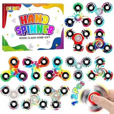 Zdjęcie produktu dla Fidget spinner zestaw 12 sztuk dla dzieci kolorowe antystresowe