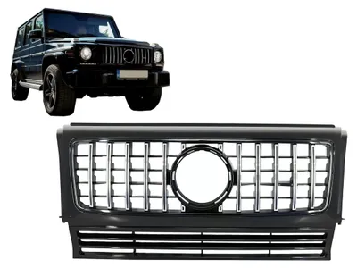 Imagen del producto de Rejilla delantera para Mercedes G W463, modelos de 1990 a 2018. Diseño Panamericana, estilo G63 GT-R.