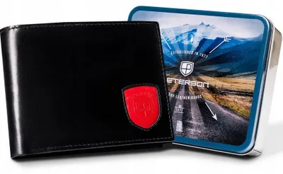 Obrázek produktu pro Peterson pánská peněženka z přírodní kůže černá RFID 12,5 × 9,5 cm