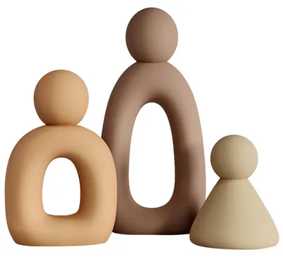 Image de Omgoods - Collection abstraite de 3 figurines - Décoration moderne pour la maison