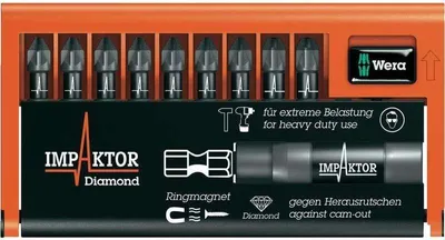 Produktbild von Wera 05057684001, 9 Stück(e), Pozidriv, PZ 2, PZ 3, 25 mm