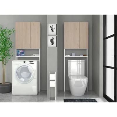Produktbild von EKIPA Entourage WC - Eiche Jackson und weißes Nachbildung - L 64 x T 22 x 185 cm - VERSO