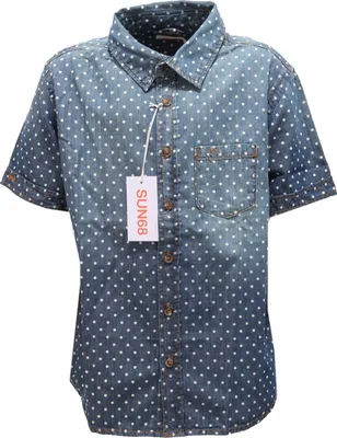 Zdjęcie produktu dla 6667R SUN 68 DEMIN POIS niebieska koszula jeansowa z krótkim rękawem dziecięca