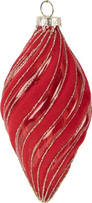 Produktbild von Clayre & Eef Weihnachtskugel Ø 7x13 cm Rot Glas