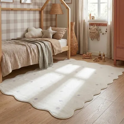 Zdjęcie produktu dla Volero - Dywan do pokoju dziecięcego - Cloudy Dots Biały - 160x230 cm