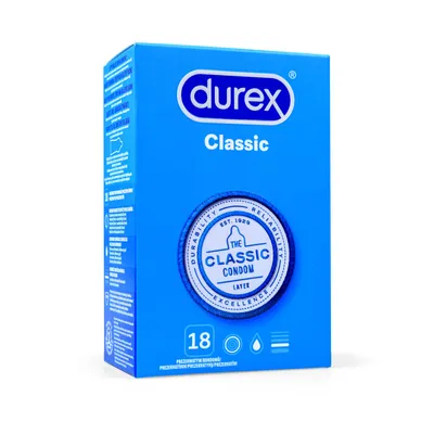 Obrázek produktu pro Durex Classic 18 ks, hladké lubrikované kondomy