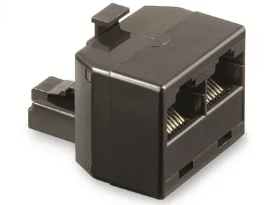 Image de goobay ISDN T Adapter 2 x RJ45 Buchse auf RJ45 Stecker schwarz (Bulk)