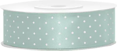 Produktbild von Satinband, gepunktet, mintgrün B:25 mm, L: 25 m