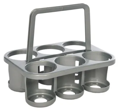 Zdjęcie produktu dla Novaliv Koszyk na butelki 6 butelek - Stabilny uchwyt - Koszyk na napoje plastikowy, sztaplowany, 32x23x28cm SREBRNY - Idealny do kuchni i piwnicy - Koszyk na napoje koszyk na piwo koszyk na napoje pudełko na butelki