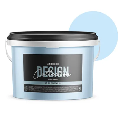 Produktbild von 5L hochwertige Wandfarbe edelmatt, Kreidefarbe Germany, DESIGN Collection No. 502 Prinzenblau
