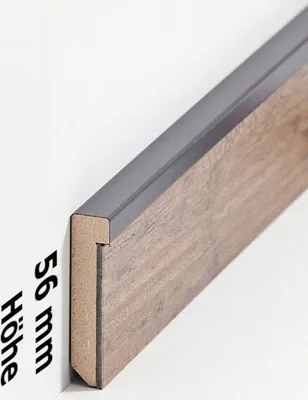 Produktbild von Sockelleiste MDF 13 x 56 x 2500 mm Grau MDF-Kern foliert Fußleiste für Vinylboden by PROVISTON 62.5 Meter | 25 Stück