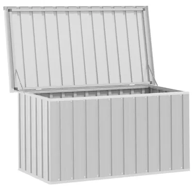 Produktbild von Garten Aufbewahrungsbox - Auflagenbox aus verzinktem Stahl - 129x67x65 cm - Wasserdicht - 0,38 m³ Stauraum - Für Kissen und Gartengeräte - Armeegrün