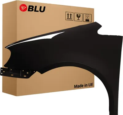 Image de BLU Aile Compatible avec VW Volkswagen Touran 1T1 LC9Z Gauche Schwarz BlackMagic | 2003-2006 | Avant | Peint| Prêt à Monter | Galvanisé