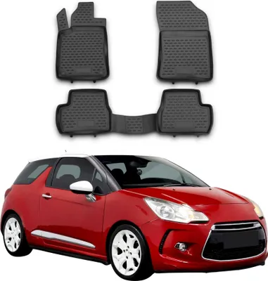 Obrázok produktu pre 2010-2019 Citroen DS3 podlahové rohože TPE čierne 4 ks
