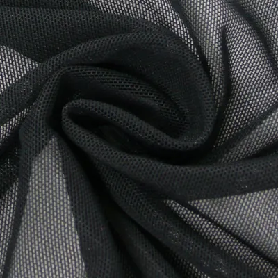 Produktbild von Tüllstoff Meterware elastisch weich schwarz
