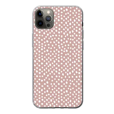 Produktbild von MuchoWow® Handyhülle Schutzhülle Hülle für iPhone 13 Pro Max Polka dots - Weiß - Rosa Silikon Softcase Handy Hülle - Mobiltelefon