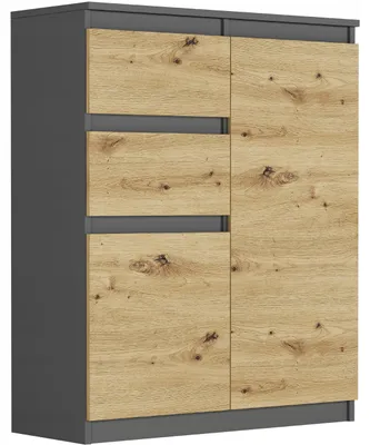 Obrázek produktu pro Komoda 98 cm 2 dveře 2 zásuvky skříňka FRAMIRE S-2 antracit mix artisan