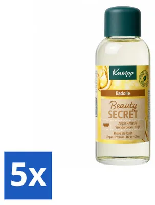 Imagen del producto de 5 unidades de aceite de baño Kneipp, "Secreto de Belleza" – apto para todo tipo de piel – 100 ml – pack ahorro