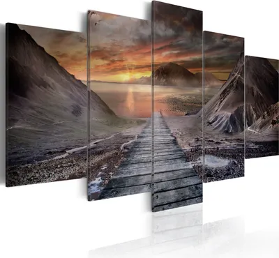Produktbild von Modernes Wandbild 030112- 11 (100x50) - 5 Teilig Bilder Fotografie auf Vlies Leinwand Foto Bild Dekoration Wand Bilder Kunstdruck Natur