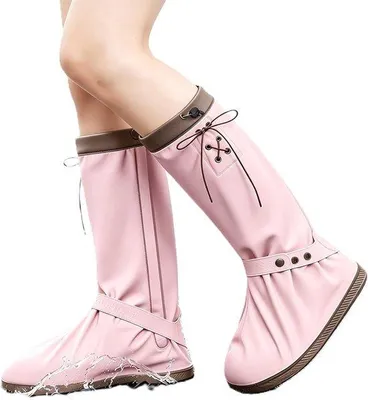 Produktbild von Wasserdichte Überschuhe – Regenschutz mit Reißverschluss – Wiederverwendbar – Für Radfahren,Camping & Motorradfahren – Größe M (38–39) – Rosa
