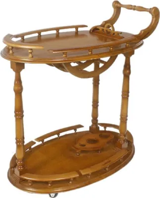 Produktbild von Casa Padrino Barock Servierwagen Braun 80 x 50 x H. 90 cm - Massivholz Trolley - Barock Gastronomie Accessoires