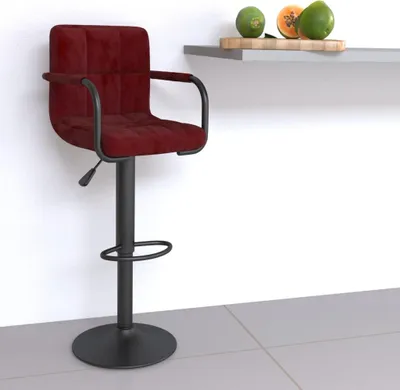 Image de vidaXL Tabouret de bar rouge vin velours