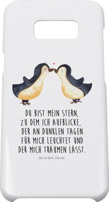 Produktbild von Mr. & Mrs. Panda Samsung Galaxy S8 plus Handyhülle  Pinguin Liebe - Weiß - Geschenk, Freundin, Handy Case, Liebesspruch, Verlobter, Vertraut, Hochzeitstag, Cover, Hülle