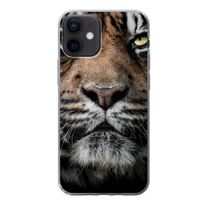 Produktbild von MuchoWow® Handyhülle Schutzhülle Hülle für iPhone 12 Tiger - Nahaufnahme - Tier Silikon Softcase Handy Hülle - Schutzhülle