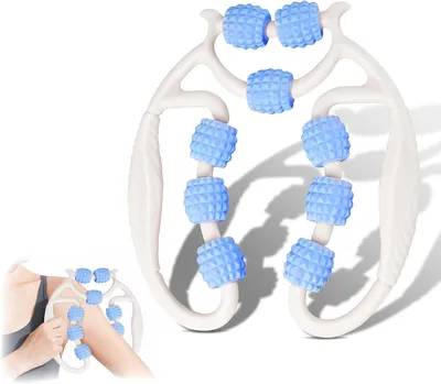 Immagine prodotto di Massaggiatore manuale con rullo, dotato di manico, per gambe, braccia e addome