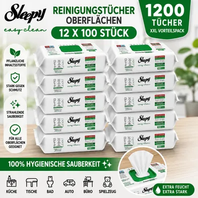 Immagine prodotto di Sleepy Easy Clean Oberflächenreinigungstücher White Soap 12x100 STÜCK