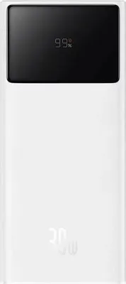 Immagine prodotto di POWER BANK Baseus Star-Lord Digital, display, capacit 20000 mAh, 30 W, 2 x USB; 1 x USB di tipo C, totale 5 V/3 A, bianco, "P10022904213-00" - 6932172635657