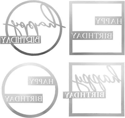 Produktbild von Famanu Happy Birthday Tortenaufsätze - Set von 4 Stück mit Acryl-Tortendekoration in Silber