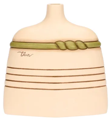 Keramik-Vase, dekorativ, 18 x 8,5 x 18,9 cm, beige