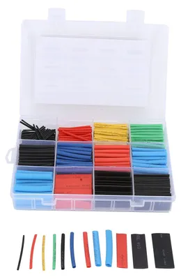 Imagen del producto de Kit de 560 piezas de tubos termorretráctiles con aislamiento, ignífugos y para enrollar cables