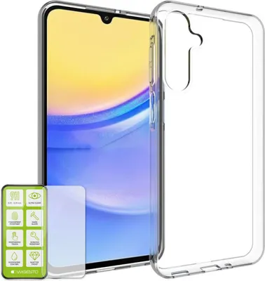 Immagine prodotto di Per Samsung Galaxy A16 Silicone TPU copertura protettiva sottile trasparente + H9 vetro temperato