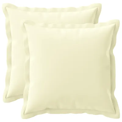 Image de vidaXL, 2 housses de coussin, HOUTEN, crème, 35 x 35 cm, polyester
