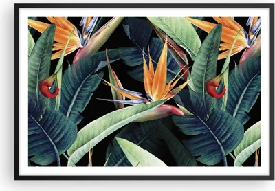 Produktbild von Gerahmtes Poster - Schwarzer Rahmen - Pflanze Tropisch Blume - 91,5x61 cm - Wand Bild - Wanddeko - Wandbilder - Kunstposter - Wandposter - Bilderrahmen - Bilder - Kunstdruck - P2BAA91x61-5093