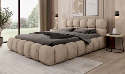 Produktbild von Polsterbett Bett AURELIA 180x200cm in Stoff Aprodite Beige
